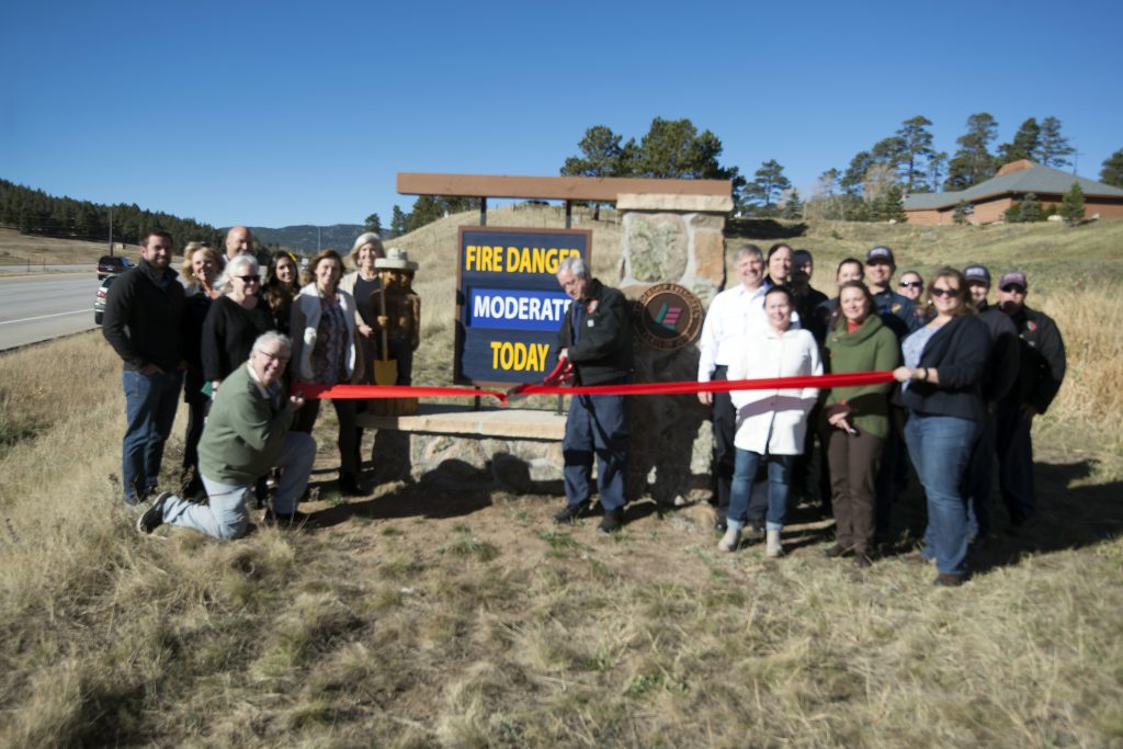 Photo of Hwy 285 Fire Danger Sign Dedication